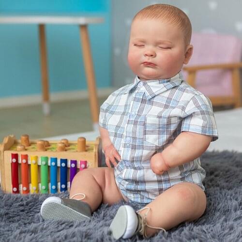 60CM Reborn Sleeping Joseph Toddler Baby Size Cute Fat Baby Boy Doll High Quality Handmade Doll with 3D Appearance Visible Veins