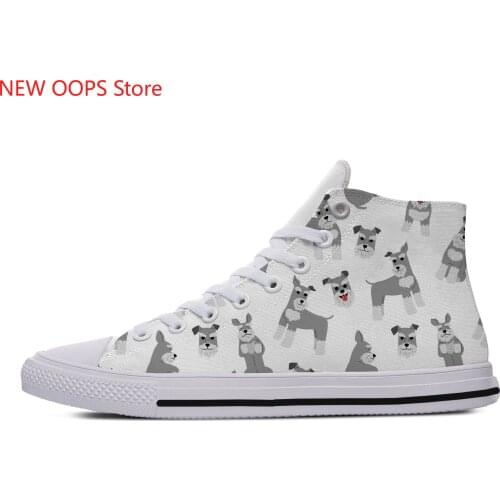 Schnauzer Animal Pets dog Cut kawaii Harajuku Lightweight High Top Canvas Shoes Men Women Casual Breathable Sneakers