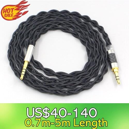 LN007463 Pure 99% Silver Inside Headphone Nylon Cable For Denon AH-mm400 AH-mm300 AH-mm200 Beats solo2 solo3 SHP9500