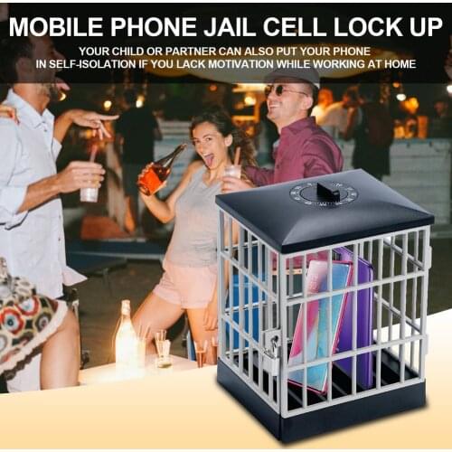 Mobile Phone Cage Box Portable Container Gift Lock Up Safe Smartphone Home Table Office Gadget Quality For Party Children