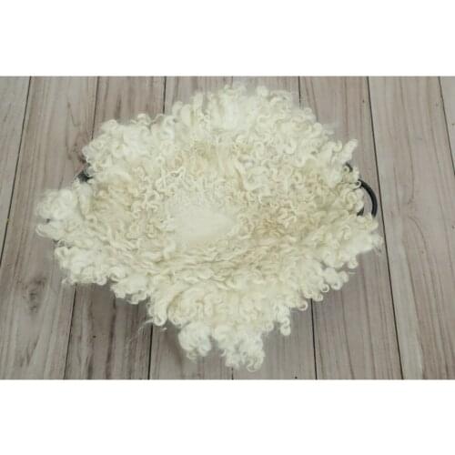 Newborn Wool Felted Curly Blanket Backdrop Photography Props Flokati Rug Mat Posing Layer Background Baby Basket Stuffer props
