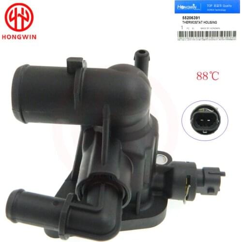 OEM NO.: 55206391 Engine Coolant Thermostat Housing Fits FFiat 500 Opel CChevrolet Alfa Romeo Lancia Ka 1336CL17690-68L10