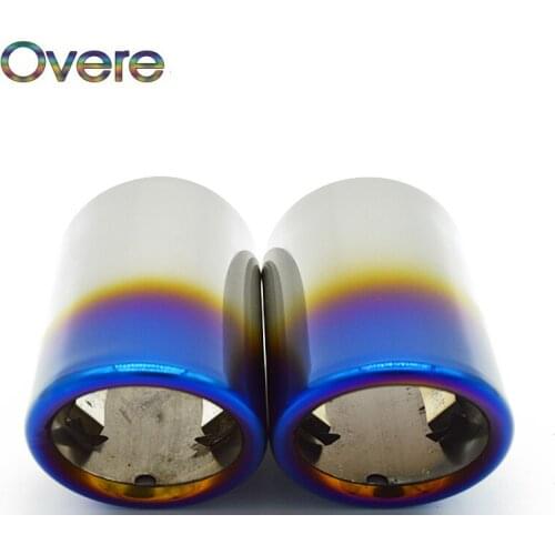 Overe 1Pair Car Exhaust Tip Muffler Pipe Cover For Volkswagen Polo Bora VW Golf 6 Golf 7 Mk7 Mk6 Jetta Scirocco 1.4T Accessories