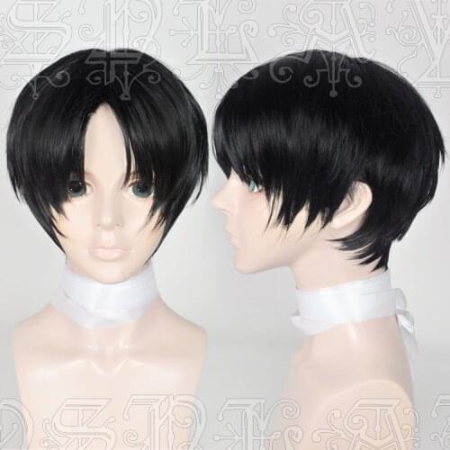 Anime Killing Stalking Yoon Bum Yoonbum Cosplay Wigs Short Black Heat Resistant Synthetic Hair Wig + Wig Cap