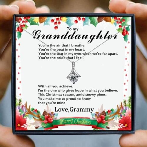 Gifts for Granddaughter Necklaces Crystal Chain Necklaces for Women Crystal Friendship Collares Bijoux Birthday nana Christmas