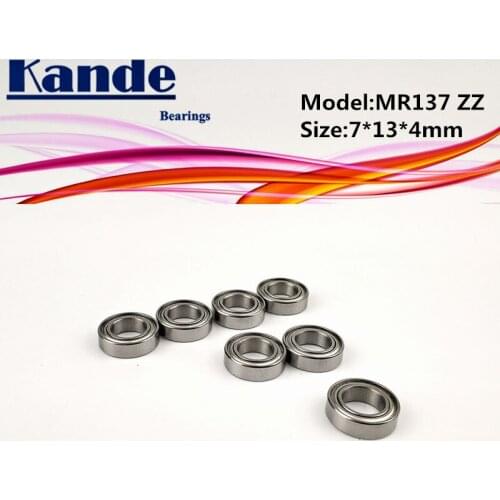 Kande Bearings 10pcs MR137ZZ 7x13x4 MR137 Miniature Ball Bearing MR137 ZZ