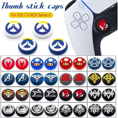 PS5 2PCS Thumb Grip Caps XBOXONE Playstation5 NS Switch Pro Controller Joystick Cap Silicone Rubber Individual Thumb Grip Caps