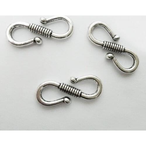 10pcs S Shape Necklace Cconnector Adjustable pendant Bail Clasps Charms Bracelet Ropes Cords Hooks Crimps Fastener Jewelry