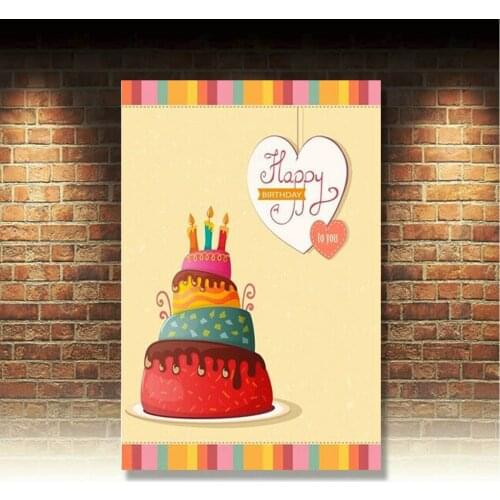 Retro Metal Tin Signs Happy Birthday Vintage Plate Bakery Art Wall Decor Poster