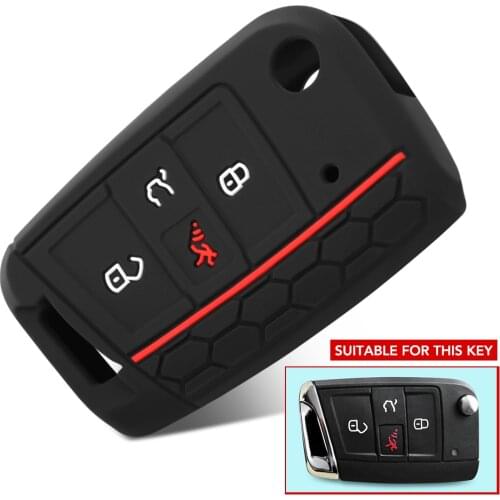 Silicone key fob cover case shell skin 2016-2020 for golf 7 ALLTRACK MK7 for Skoda Octavia A7 for SEAT remote keyless 4 button