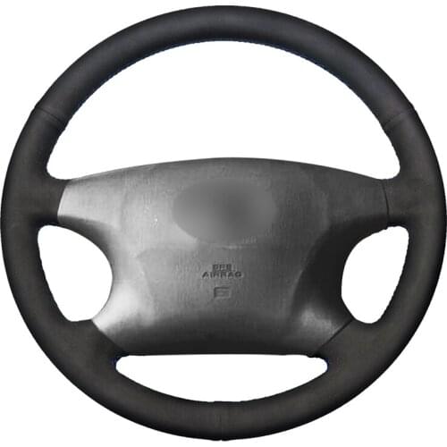 Hand-stitched DIY Black Suede Leather Car Steering Wheel Cover for Toyota Avalon 2002-2004 Camry 2002-2004 Highlander 2001-2003