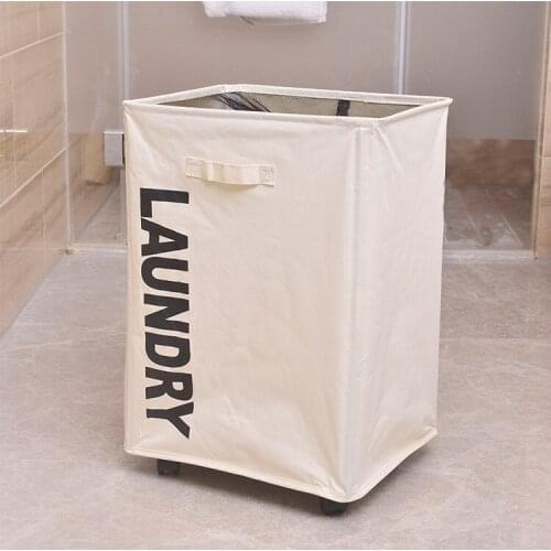 Laundry Storage Basket Bag on Wheels , Oxford 600D PE coasted Mesh Harness Pockets Rolling Hamper Foldable Bags