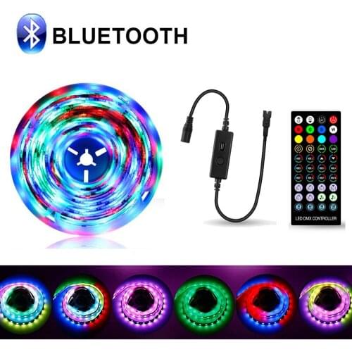 Bluetooth Led Strip Light 12V WS2811 RGB Addressable Dream Color Light Flexiable 5m 10m + Remote Power KIT Wireless APP Control
