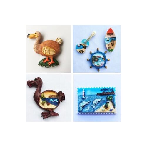 Mauritius Fridge Magnets Tourist Souvenirs 3d Resin Refrigerator Stickers Mauritius Boat Rudder Magnetic Stickers Home Decor