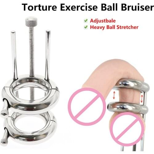 Heavy Adjustable Ball Bruiser Ball Stretcher Ultra Comfort Stainless Steel Exercise CBT Scrotum Testis Pendant Toys