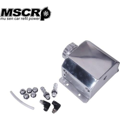 Universal 1L Aluminum Oil Catch Can Reservoir Tank With Drain Plug Breather Oil Tank Fuel Tank