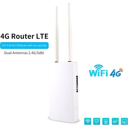 Waterproof Outdoor 4G CPE Router 150Mbps CAT4 LTE Routers 3G/4G SIM Card WiFi Router for IP Camera/Outside WiFi Coverage