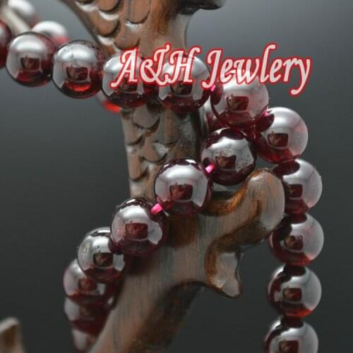 1Strand High Quality Natural Garnet 8mm Round Beads Fashion Luxury Jewelry Making Materials