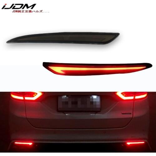 Taillight Style Red 3D Optic LED Rear Bumper Reflector driving Tail Brake Light Turning Lights For 2014~2016 Ford Fusion Mondeo