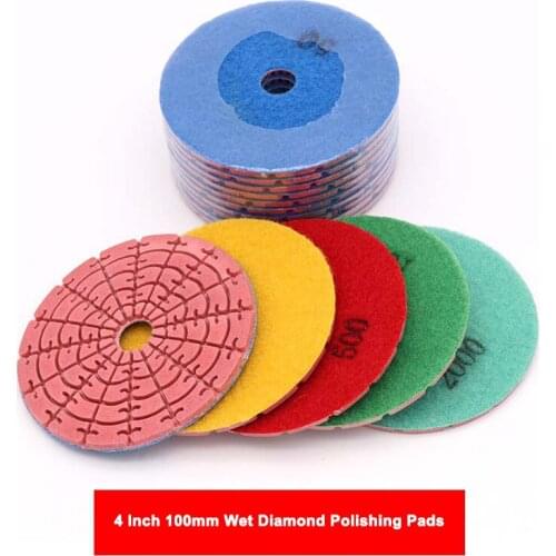 1PCS 4 Inch 100mm Wet Diamond Polishing Pads Granite Concrete Jade Marble Granite Stone Wheel Polishing Tool