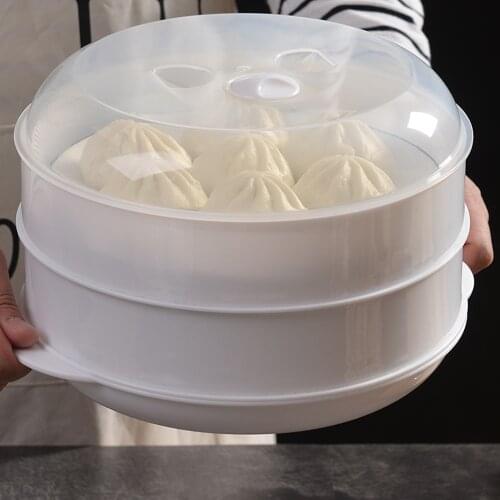 1pc Home Steamer Microwave Oven Special Steamer with Lid (Double Layer)