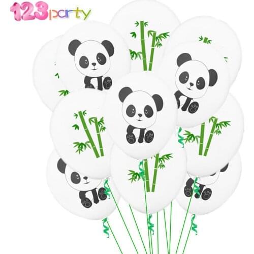 10pcs 12inch Cartoon Cute panda bamboo balloon children birthday decoration kids toys baby shower party supplies latex balloons