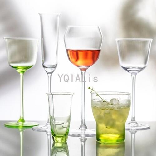 2pcs/set Gemstone Green 70-280Ml Crystal Glass Red Wine Cup Champagne Whisky Vodka Shot Glass Stunning Creative Goblet