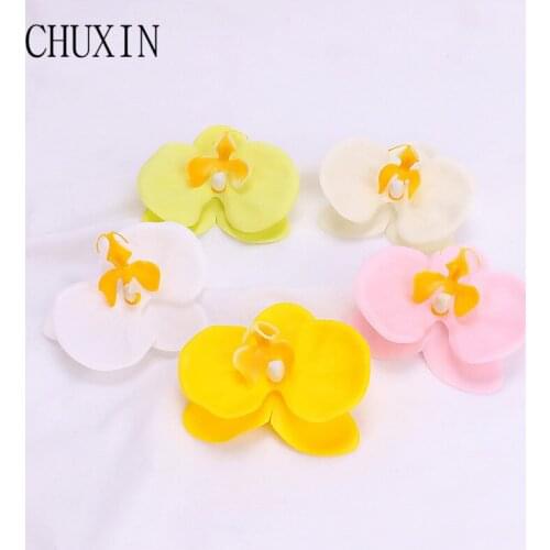 25pcs Butterfly Orchid Head Artificial Flower Home Deco Wedding Decoration Christmas Valentines Day Gift Stemless Flower Heads