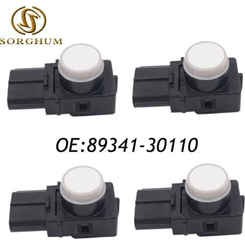 4PCS 89341-30110 188400-8080 PDC Parking Ultrasonic Sensor White Color For Toyota