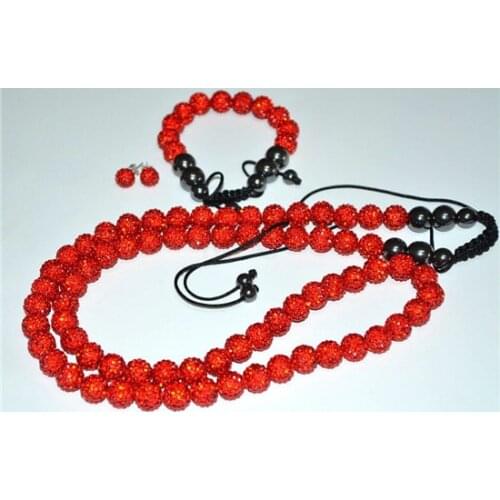 50% Discount!12mm 70 ball Red OKE micro pave CZ Disco Beads Crystal crystal Set Necklace Bracelet Earring Wholesale hh234