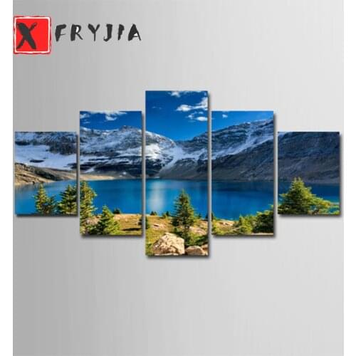 5pcs 5D DIY Diamond Painting Natural glacier landscape Picture Of Rhinestones full Diamond Embroidery Mosaic Home Decoration
