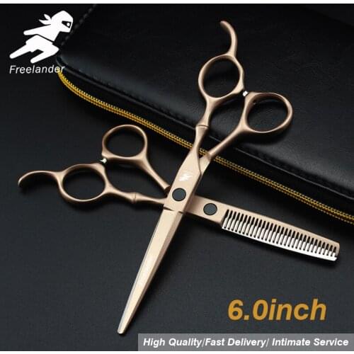 6.0 Hair Scissors Razor and Hairdressing Scissors Comb Case Professional Hair Dressing Scissors Barber Shears Japanese Steel