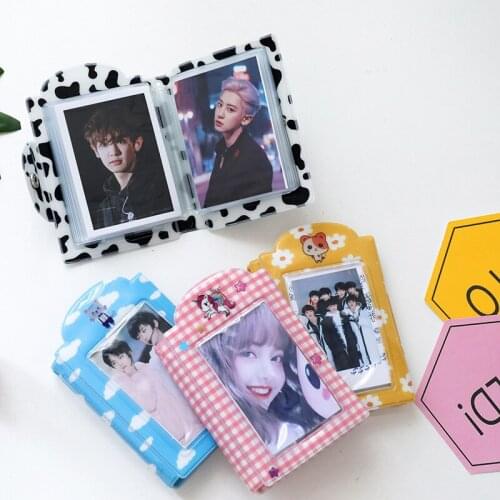 32 Pockets Cartoon Photo Album Cartoon Card Pouch Style Album for 3 Inch Mini Instax Album Cow Printed Scrapbook For Photos