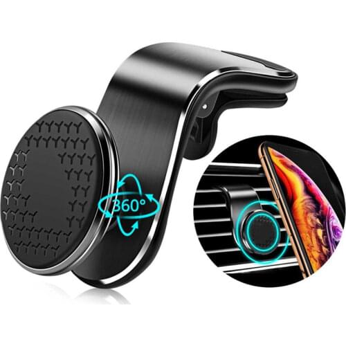 360 Degree Rotation Metal Magnetic Car Phone Holder Universal Air Outlet Navigation Phone Accessories Magnetic Phone Ring