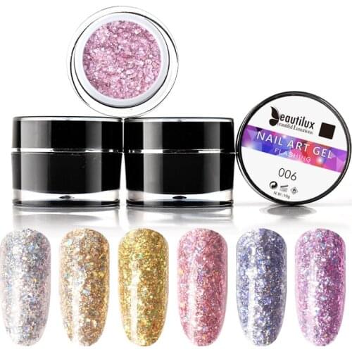 Beautilux Flashing Gel Nail Polish Winter Bling Gloss Dazzling Stary Sparkling Nails Art Design Gels Varnish Nail Lacquer 10g