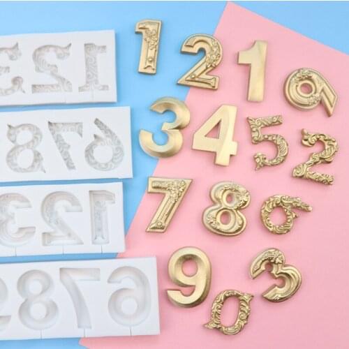 Numbers Silicone Mold Fondant Cake Decoration Mould Sugarcraft Chocolate Baking Tools Kitchenware For Cakes Gumpaste Form