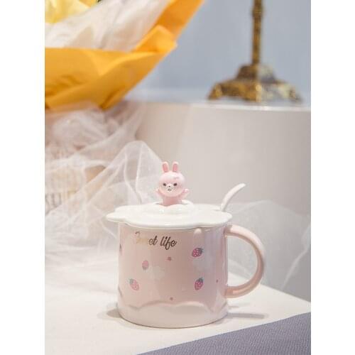 Kids Travel Gift Mug Coffe Funny Pink Aesthetic Personalised Nordic Tea Handmade Cup Cute Hot Chocolate Tazas Drinkware BY50MU