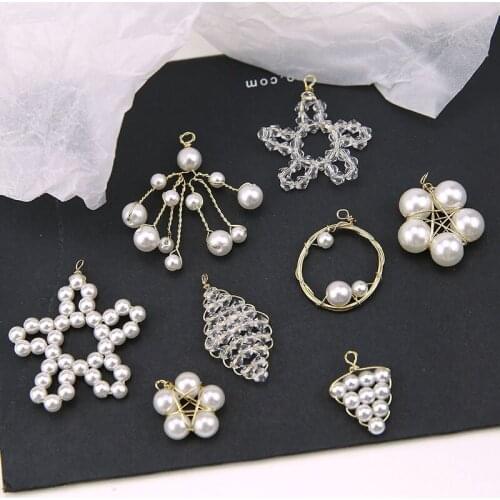 Diy jewelry earrings/necklace pendants accessory 20pcs/lot handmade weave geometric shape copper charms