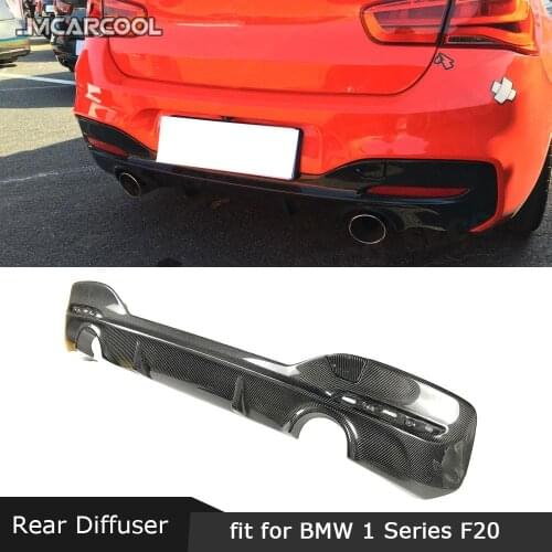 For BMW 1 Series F20 M135i M140i M Sport 2016 -2018 Rear Diffuser Carbon Fiber 3D Style Bumper Lip Guard FRP Spoiler