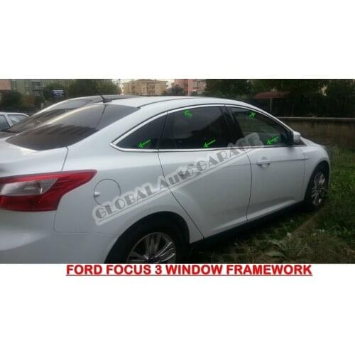 For Ford Focus 3 Sedan 2011-2018 Chrome Window Moulding Window Frame Framework Auto Accessory Diffüser Spilitter Car-styling