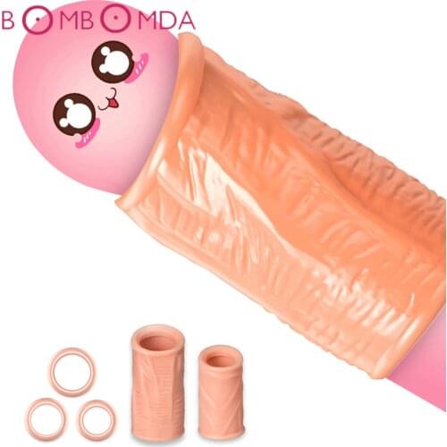 5PCS Foreskin Correction Penis Sleeve Cock Ring Glans Stimulate Sex Toys for Men Delay Ejaculation Screw Shape Two Sizes