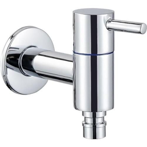 G1/2' Brass Chrome Wall Mounted Washing Machine Tap Garden Outdoor Bathroom Water Faucet