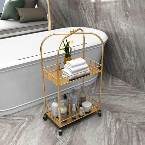 Kitchen Islands Beauty Shop Shelf Light Luxury Trolley Wheeled Nail Shop Storage Rack Restaurant Mobile Tool Cart Bathroom Shelf