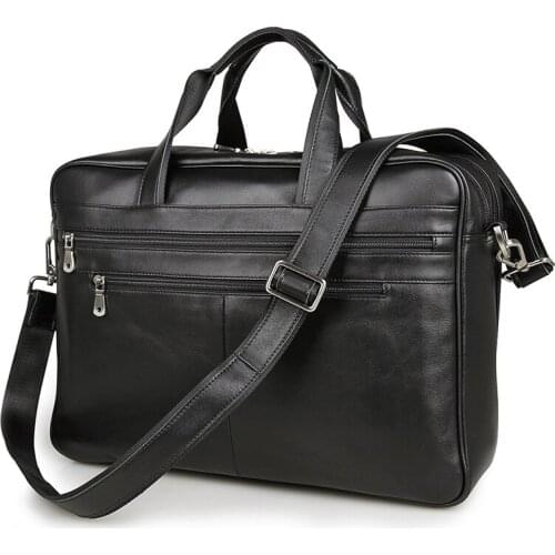 Luufan man briefcase fashion genuine cow leather business handbag fit 17 inch laptop bag tote big shoulder bag man black