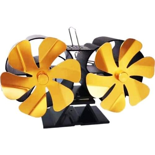 M5TF Efficient Wood Stove Fan 12 Blades BG707T Heat Powered Stove Fan with Thermometer Disperses Warm Air for A Warmer Winter