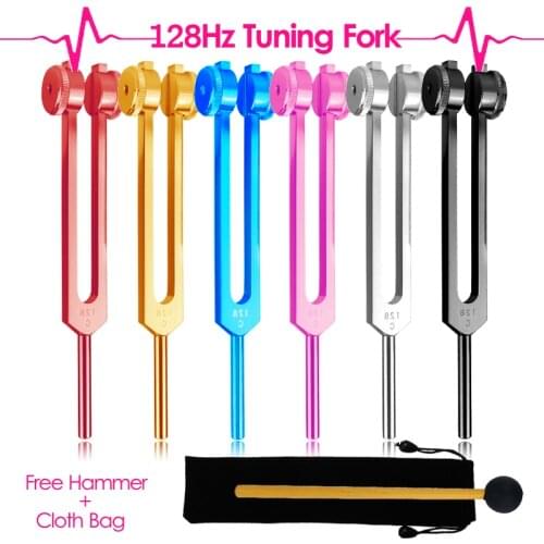 Multiple Color 128Hz Aluminum Alloy Medical Neurological Massager Chakra Cute Tuning Fork Sets for Sound Healing Therapy