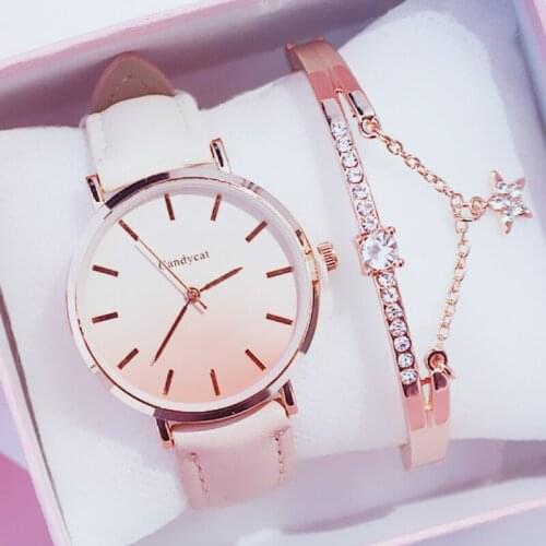 Fashion Women Gradient Leather Watches Casual Ladies Sports Luxury Quartz Watch Bracelet Clocks Gift Relogio Feminino zegarek