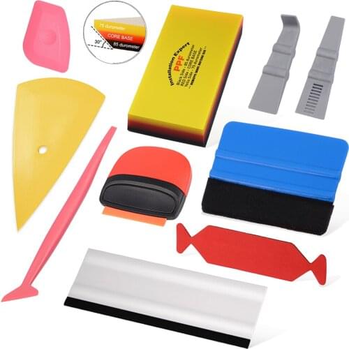 FOSHIO Auto Car Accessories Tool Kit Carbon Fiber Sticker Vinyl Wrap Stick Squeegee Razor Scraper Window Tint Foil Film Install