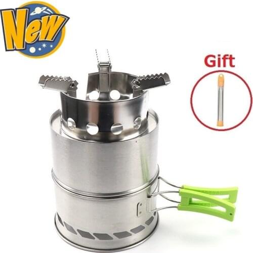 New Outdoor Camping Wood Stove Portable Folding Stainless Steel Firing Stove For Hiking Picnic BBQ Cooking Backpacking Furnace