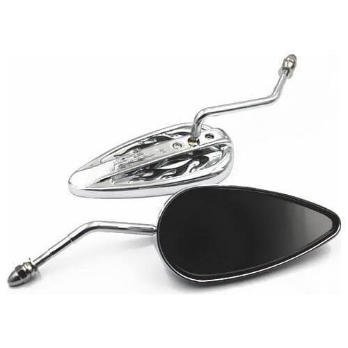 Pair Chrome CNC Aluminum Custom Mirrors Motorcycle For Harley Custom Chopper Cruiser FXSTC XL1200V Road King FLTRX FXSB